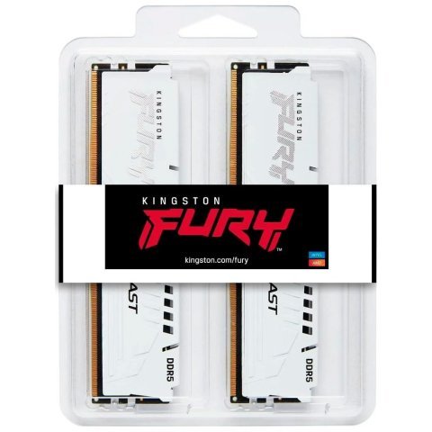 Модуль памяти для компьютера DDR5 64GB (2x32GB) 6400 MHz Beast White XMP Kingston Fury (ex.HyperX) (KF564C32BWK2-64) - Нулевой остаток (Feed) - Нулевой остаток (Feed)