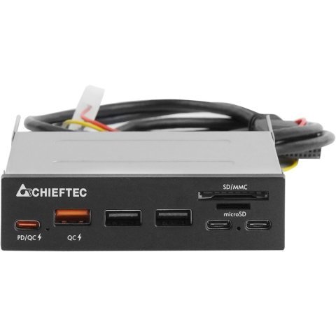 Считыватель флеш-карт Chieftec 3.5" 2xUSB3.2/2xType-C/1xPD3.0/1xQC3.0 USB (CRD-908H) - Нулевой остаток (Feed) - Нулевой остаток (Feed)