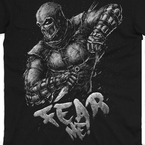 Футболка Morze Mortal Kombat Scorpion T-Shirt Смертельная битва Скорпион (размер L) - -