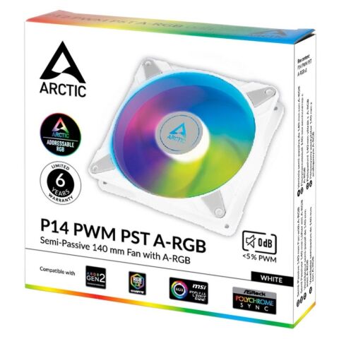 Кулер для корпуса Arctic P14 PWM PST/A-RGB WHITE (ACFAN00276A) - Нулевой остаток (Feed) - Нулевой остаток (Feed)