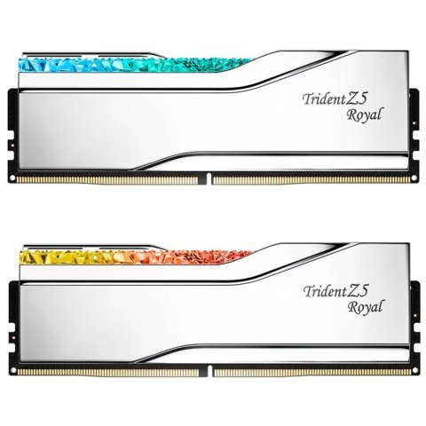Модуль памяти для компьютера DDR5 32GB (2x16GB) 7600 MHz Trident Z5 Royal Silver G.Skill (F5-7600J3646G16GX2-TR5S) - Нулевой остаток (Feed) - Нулевой остаток (Feed)
