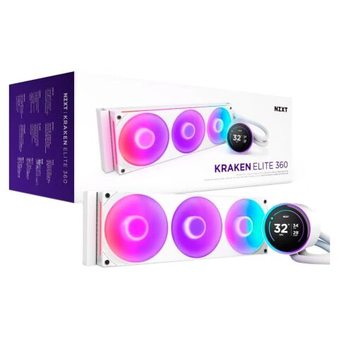 Система жидкостного охлаждения NZXT Kraken Elite RGB 360mm AIO (RL-KR36E-W2) - Нулевой остаток (Feed) - Нулевой остаток (Feed)