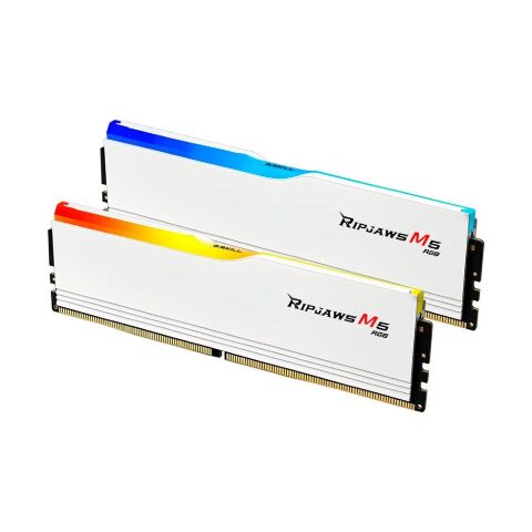 Модуль памяти для компьютера DDR5 64GB (2x32GB) 6400 MHz Ripjaws M5 RGB Matte White G.Skill (F5-6400J3239G32GX2-RM5RW) - Модули памяти для компьютера - Модули памяти для компьютера