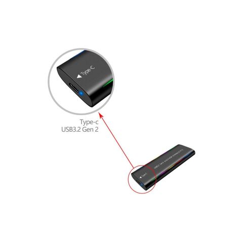 Карман внешний Dynamode M.2 SSD NVMe/SATA combo USB3.2 GEN2 Type-C aluminium black (DM-CAD-SSD10) - Аксессуары к HDD  - Аксессуары к HDD 