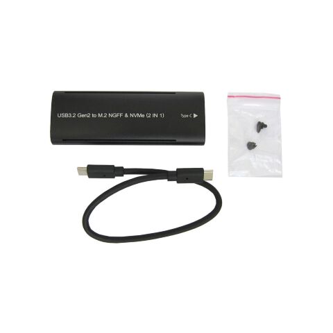 Карман внешний Dynamode M.2 SSD NVMe/SATA combo USB3.2 GEN2 Type-C aluminium black (DM-CAD-SSD10) - Аксессуары к HDD  - Аксессуары к HDD 