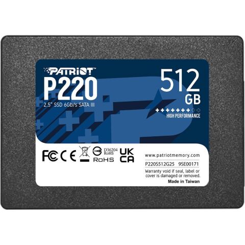 Накопитель SSD 2.5" 512GB Patriot (P220S512G25) - Внутренние SSD  - Внутренние SSD 