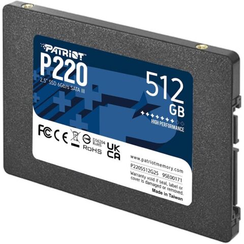 Накопитель SSD 2.5" 512GB Patriot (P220S512G25) - Внутренние SSD  - Внутренние SSD 