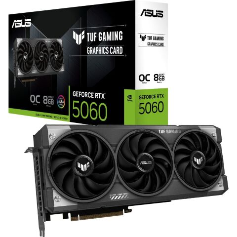 Видеокарта ASUS GeForce RTX5060 8Gb TUF GAMING OC (TUF-RTX5060-O8G-GAMING) - Видеокарты  - Видеокарты 
