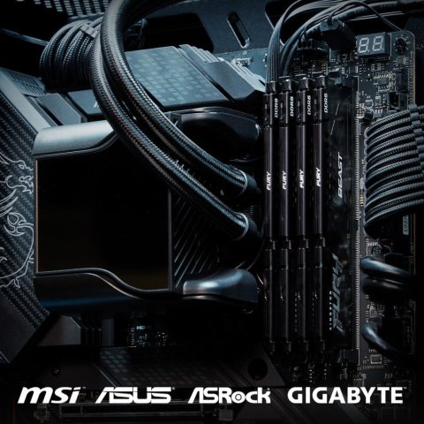 Модуль памяти для компьютера DDR5 16GB (2x8GB) 5600 MHz Beast Kingston Fury (ex.HyperX) (KF556C36BBEK2-16) - Нулевой остаток (Feed)  - Нулевой остаток (Feed) 