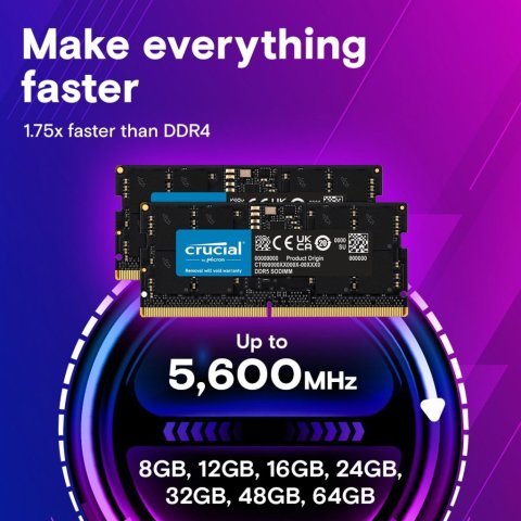 Модуль памяти для ноутбука SoDIMM DDR5 32GB (2x16GB) 4800 MHz Micron (CT2K16G48C40S5) - Нулевой остаток (Feed) - Нулевой остаток (Feed)