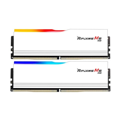 Модуль памяти для компьютера DDR5 32GB (2x16GB) 6400 MHz Ripjaws M5 RGB Matte White G.Skill (F5-6400J3648F16GX2-RM5RW) - Нулевой остаток (Feed) - Нулевой остаток (Feed)