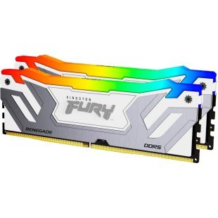Модуль памяти для компьютера DDR5 48GB (2x24GB) 8400 MHz Renegade RGB White/Silver Kingston Fury (ex.HyperX) (KF584CU40RWAK2-48)