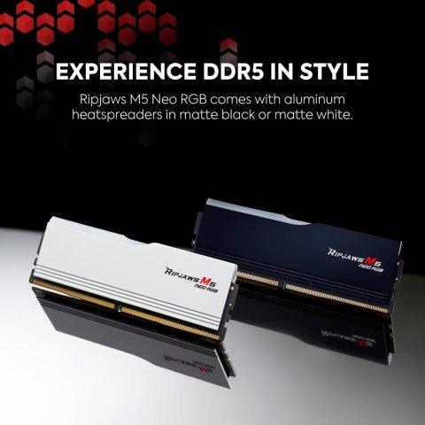 Модуль памяти для компьютера DDR5 64GB (2x32GB) 6000 MHz Ripjaws M5 Neo RGB Matte White G.Skill (F5-6000J3636F32GX2-RM5NRW) - Нулевой остаток (Feed) - Нулевой остаток (Feed)