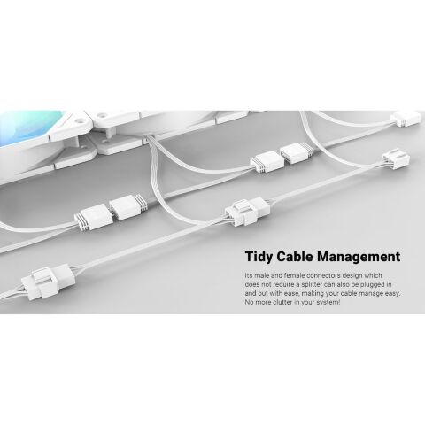 Кулер для корпуса ID-Cooling TF-12025-PRO ARGB TRIO WHITE - Вентиляторы к корпусам  - Вентиляторы к корпусам 