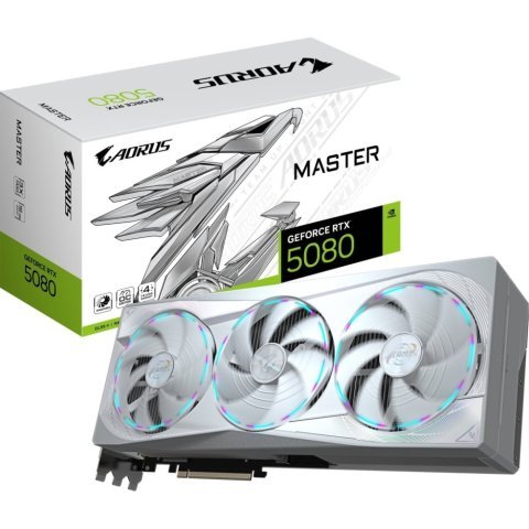 Видеокарта GIGABYTE GeForce RTX5080 16GB MASTER ICE (GV-N5080AORUSM ICE-16GD) - Нулевой остаток (Feed) - Нулевой остаток (Feed)