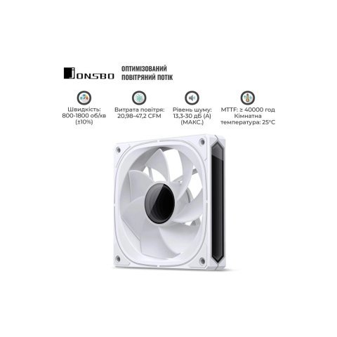 Кулер для корпуса JONSBO FR-505WR Reverse ARGB White - Нулевой остаток (Feed) - Нулевой остаток (Feed)
