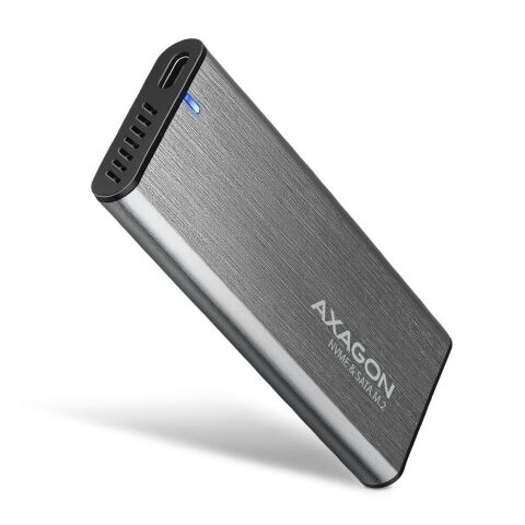 Карман внешний AXAGON USB-C 3.2 Gen 2 metal box for M.2 NVMe & SATA SSD SuperSpeed (EEM2-SG2) - Нулевой остаток (Feed)  - Нулевой остаток (Feed) 