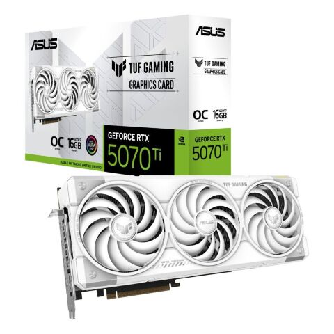 Видеокарта ASUS GeForce RTX5070 Ti 16GB TUF OC WHITE GAMING (TUF-RTX5070TI-O16G-WHITE-GAMING) - Видеокарты  - Видеокарты 