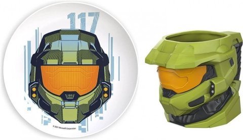 Чашка + тарелка Halo Master Chief Sculpted 3D Mug Спартанец Хейло Мастер Чиф - -