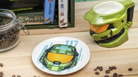 Чашка + тарелка Halo Master Chief Sculpted 3D Mug Спартанец Хейло Мастер Чиф - -