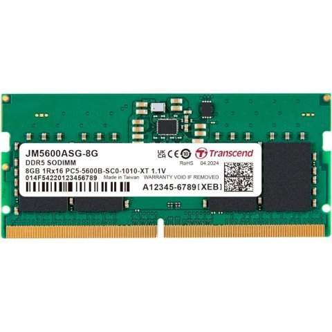 Модуль памяти для ноутбука SoDIMM DDR5 8GB 5600 MHz Transcend (JM5600ASG-8G) - Нулевой остаток (Feed) - Нулевой остаток (Feed)