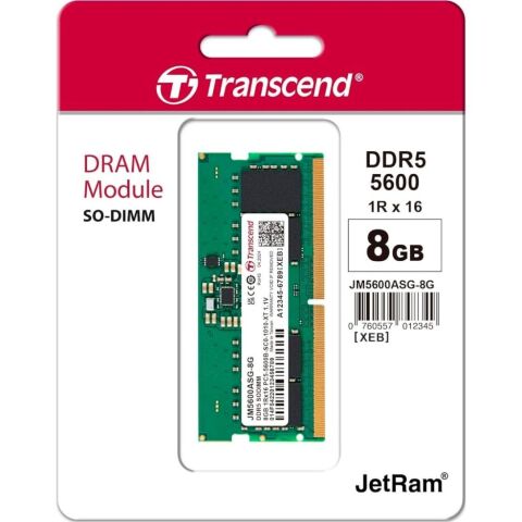Модуль памяти для ноутбука SoDIMM DDR5 8GB 5600 MHz Transcend (JM5600ASG-8G) - Нулевой остаток (Feed) - Нулевой остаток (Feed)