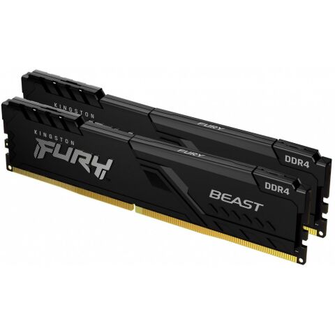 Модуль памяти для компьютера DDR4 32GB (2x16GB) 3200 MHz Fury Beast Black Kingston Fury (ex.HyperX) (KF432C16BBK2/32) - Нулевой остаток (Feed) - Нулевой остаток (Feed)