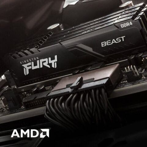 Модуль памяти для компьютера DDR4 32GB (2x16GB) 3200 MHz Fury Beast Black Kingston Fury (ex.HyperX) (KF432C16BBK2/32) - Нулевой остаток (Feed) - Нулевой остаток (Feed)