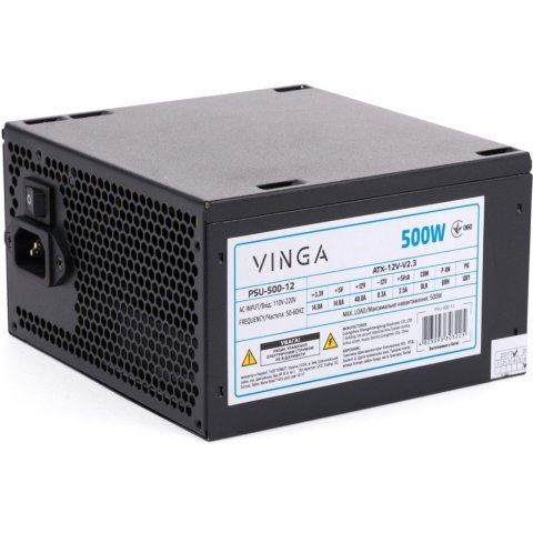 Блок питания Vinga 500W ОЕМ (PSU-500-12) - Нулевой остаток (Feed)  - Нулевой остаток (Feed) 