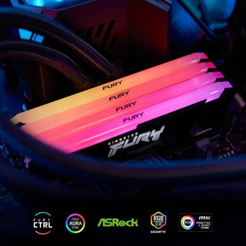 Модуль памяти для компьютера DDR4 16GB 3200 MHz Beast RGB Kingston Fury (ex.HyperX) (KF432C16BB12A/16WP) - Модули памяти для компьютера  - Модули памяти для компьютера 