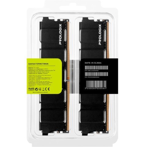 Модуль памяти для компьютера DDR4 32GB (2x16GB) 3600 MHz Black Prologix (PRO32GB3600B4K) - Нулевой остаток (Feed) - Нулевой остаток (Feed)