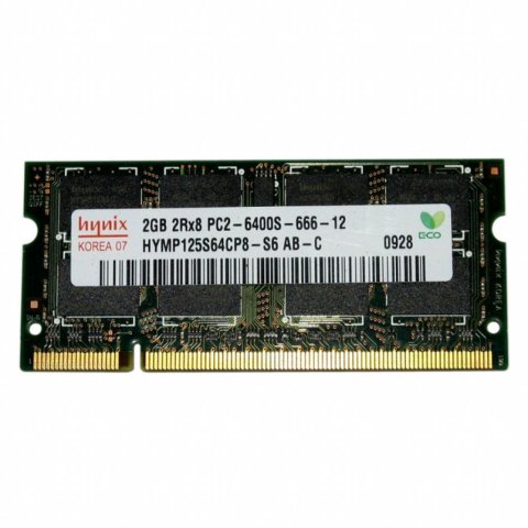 Модуль памяти для ноутбука SoDIMM DDR2 2GB 800 MHz Hynix (HYMP125S64CP8-S6) - Нулевой остаток (Feed) - Нулевой остаток (Feed)