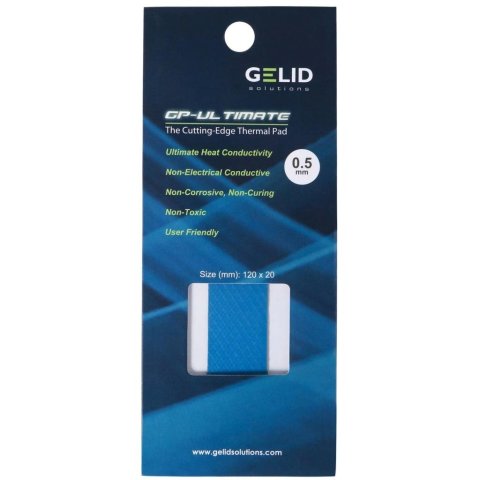 Термопрокладка Gelid Solutions GP-Ultimate Thermal Pad 120x20x0.5 mm (TP-GP04-R-A) - Акссесуары к системам охлаждения - Акссесуары к системам охлаждения
