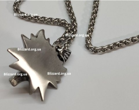 Кулон Геральта медальйон 3D Відьмак (The Witcher) з нержавіючої сталі суцільний + мішочок - -