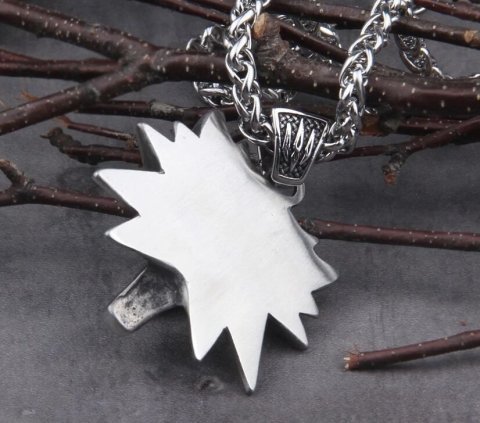 Кулон Геральта медальйон 3D Відьмак (The Witcher) з нержавіючої сталі суцільний + мішочок - -