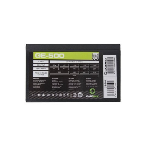 Блок питания Gamemax 500W (GE-500) - Нулевой остаток (Feed) - Нулевой остаток (Feed)