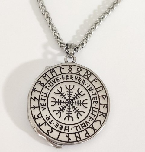 Кулон Геральта медальйон 3D Відьмак (The Witcher Geralt) з нержавіючої сталі з рунами - -
