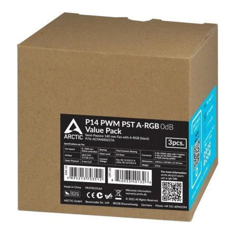 Кулер для корпуса Arctic P14 PWM PST A-RGB (3-fan pack ) (ACFAN00257A) - Нулевой остаток (Feed) - Нулевой остаток (Feed)