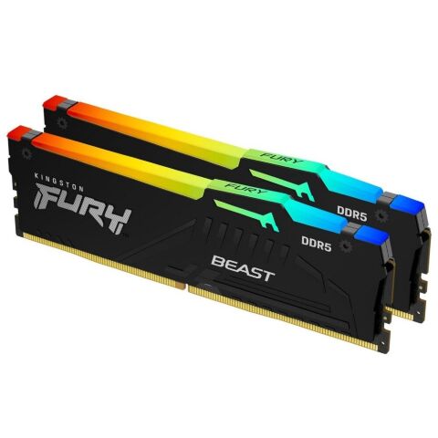 Модуль памяти для компьютера DDR5 32GB (2x16GB) 5600 MHz FURY Beast RGB Kingston Fury (ex.HyperX) (KF556C40BBAK2-32) - Модули памяти для компьютера  - Модули памяти для компьютера 